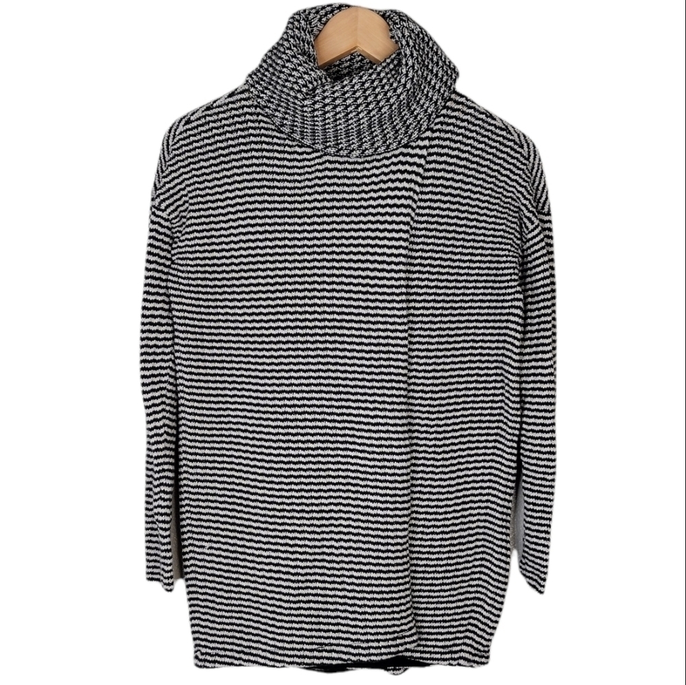 Cabi Fergie Cotton Knit Striped Cowlneck Sweater Size XXS